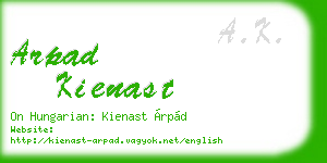 arpad kienast business card